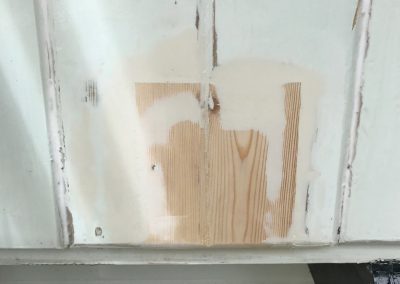 nieuw stukje hout gezet voor schilderen